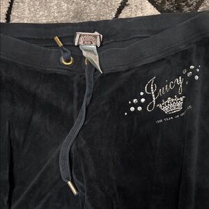 Juicy Couture Black Velour Track Pants